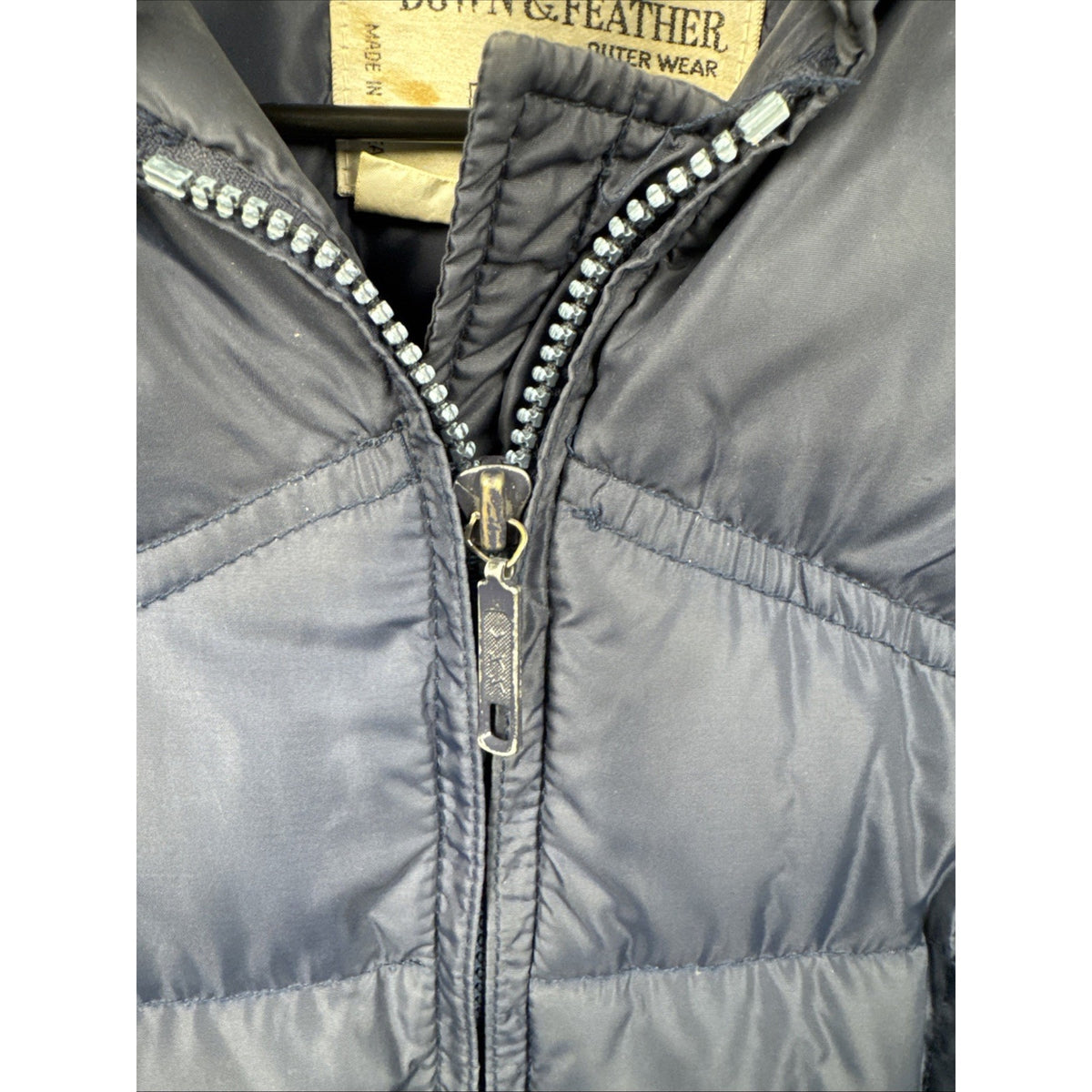 Vintage Sears Roper Western Down Blue Puffer Coat Men's Sz Small 34-36