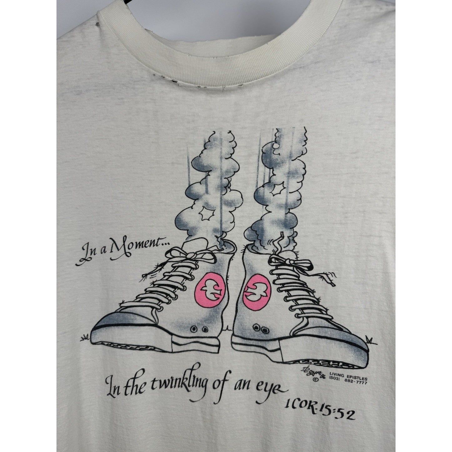 Vintage 1986 Living Epistles Twinkling Of An Eye Rapture Jesus Shirt Large 23x28