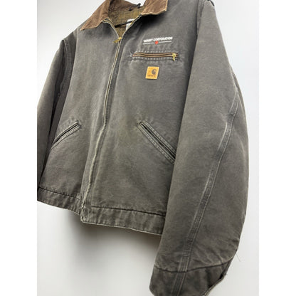 Carhartt Detroit Jacket J97 BLK Very Faded Black Canvas Blanket Lined XL 26.5x26