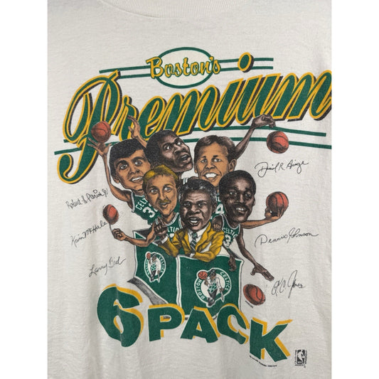 Vintage 1986 Boston Celtics 6 Pack Caricature Larry Bird Salem Large 21x24