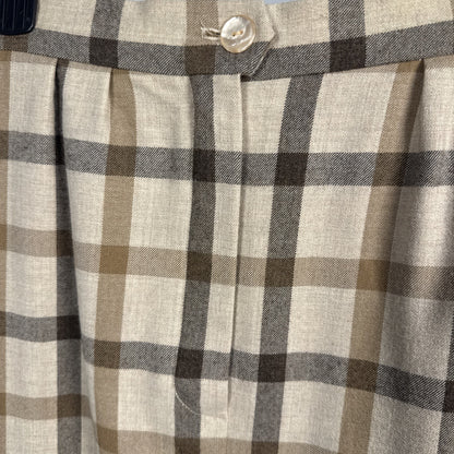 1960s Lanvin Couture Wool Plaid Skirt - 26” waist