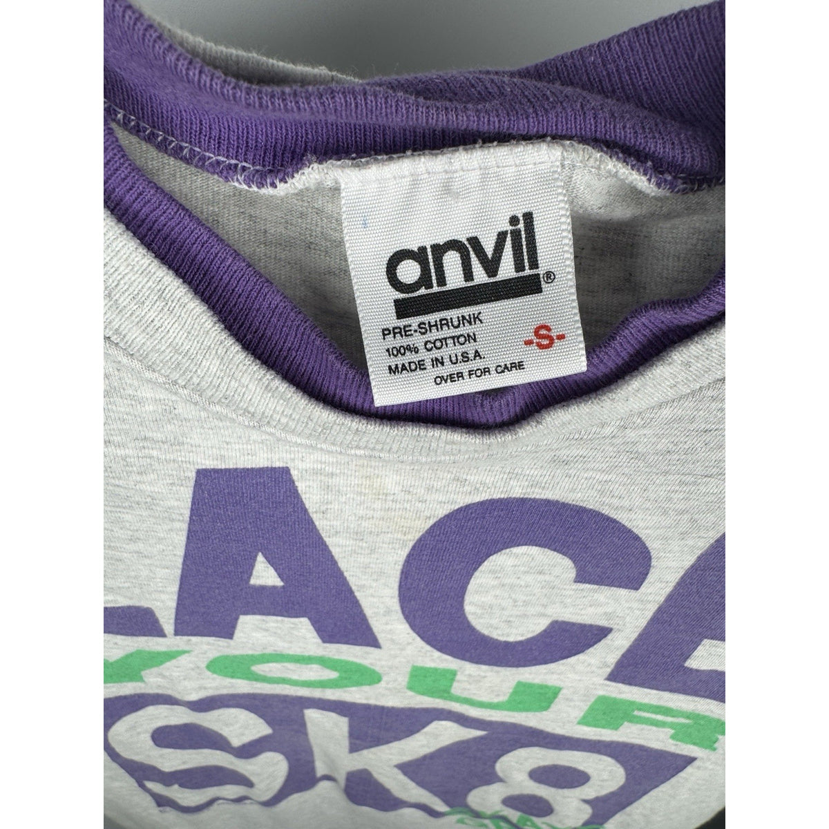 Vintage 1992 Lace Your Sk8 roller skate ringer tee, Anvil, S