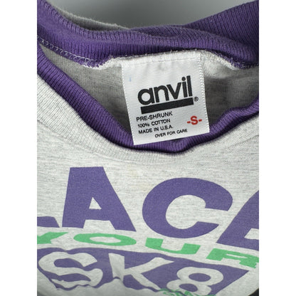 Vintage 1992 Lace Your Sk8 roller skate ringer tee, Anvil, S