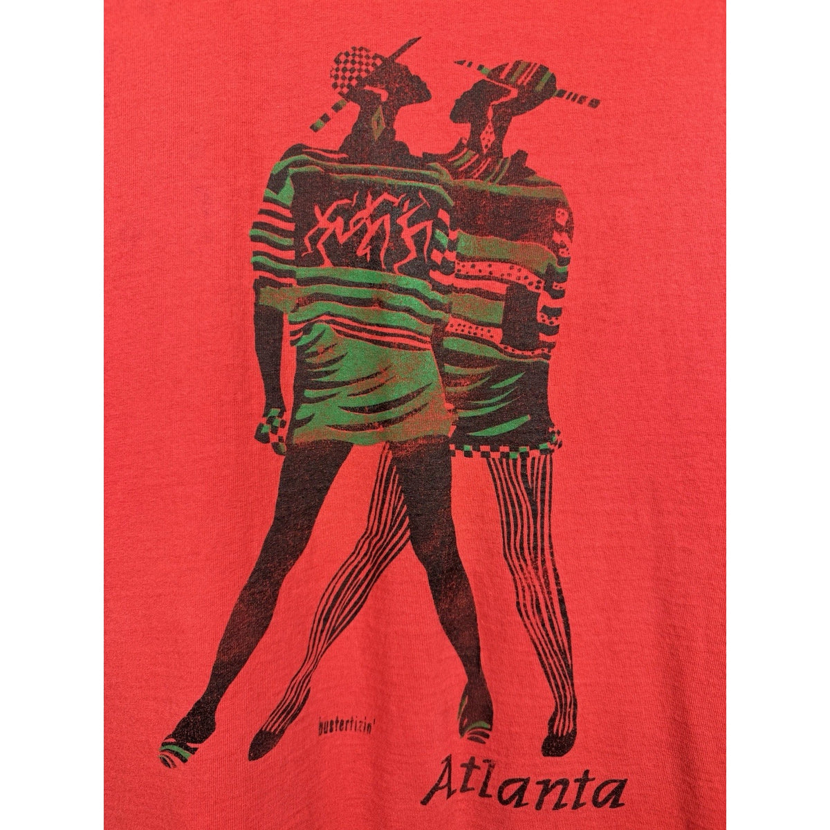 Vintage 90s Atlanta Bustertizin' culture tee, African art, Jerzees, XL