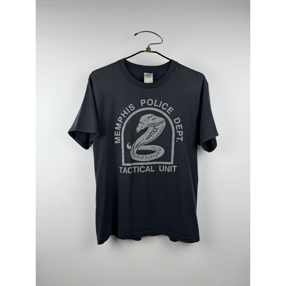 Vintage 90s Memphis Police Tactical Unit tee, distressed, L