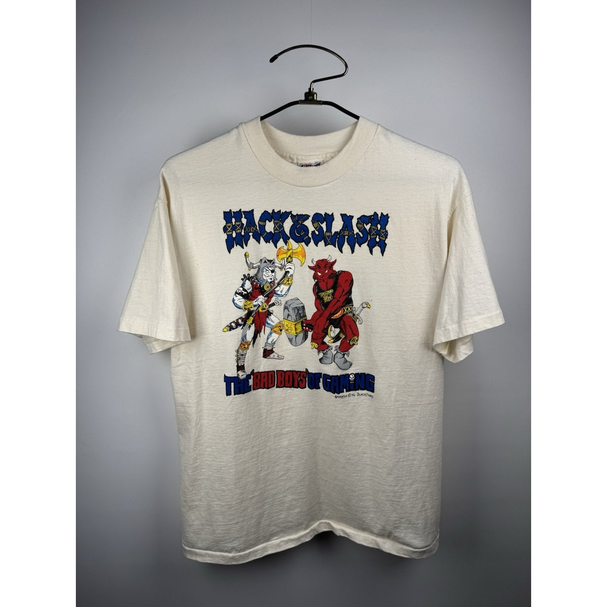Vintage 1992 Hack & Slash Bad Boys of Gaming Black Thorn tee, L