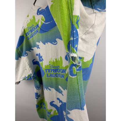 Vintage 90s Disney Typhoon Lagoon all over print tee, Mickey Inc., XL