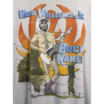 Vintage 1987 Hank Williams Jr Buck Naked Rare Hank Fan Club Shirt Large 21x27