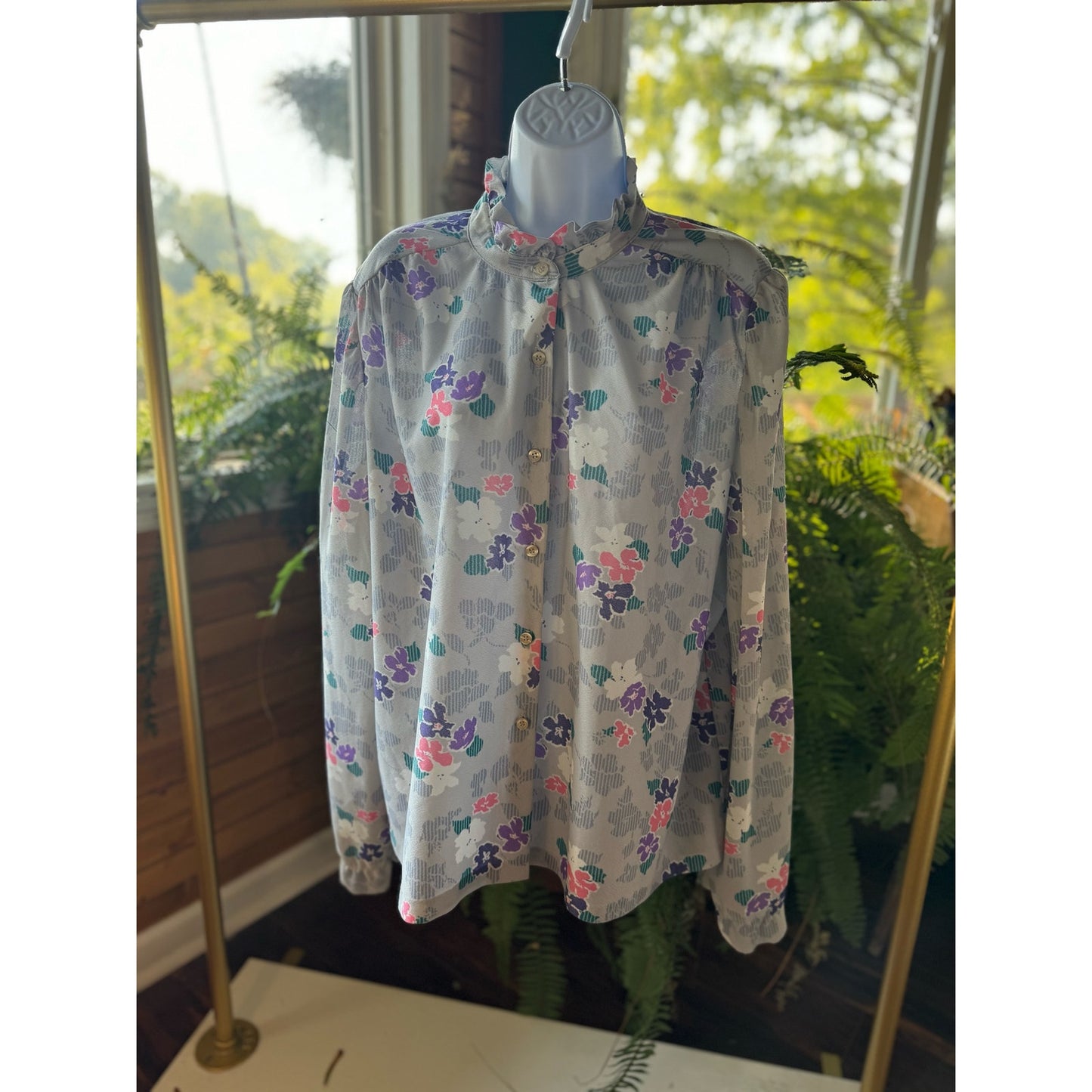 Garden business, Florence Henderson floral tie top (1980s)