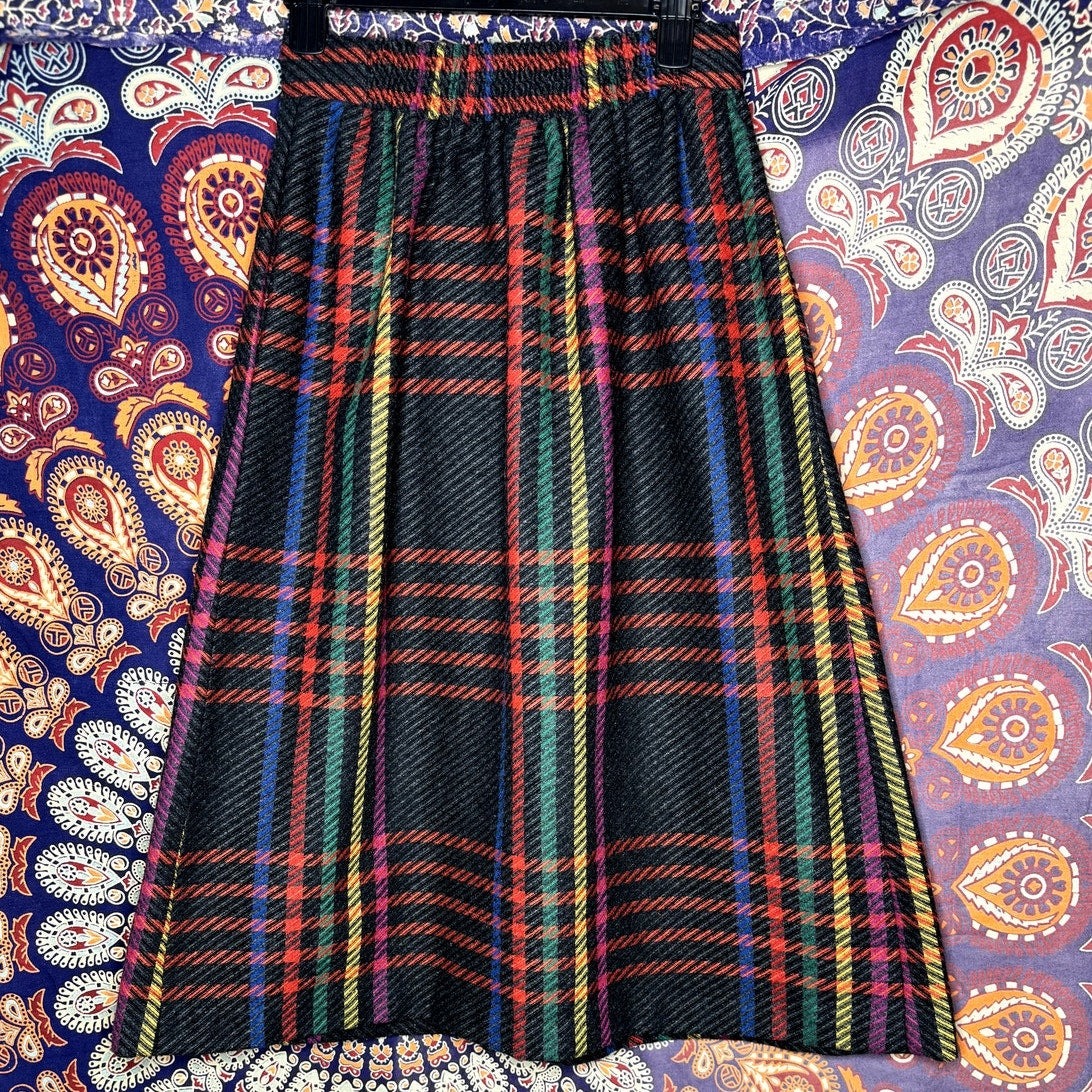 Winter brights, wool skirt (1970s)