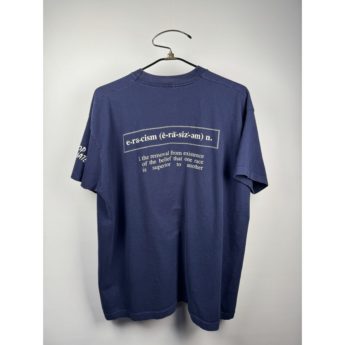 Vintage 1993 Eracism Stop the Hate double sided tee, single stitch, XL