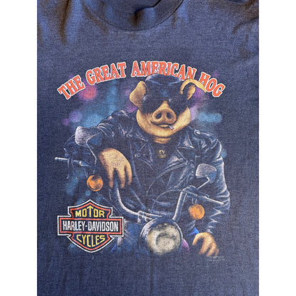 The Great American Hog Harley Davidson 3D Emblem shirt Large (1991)