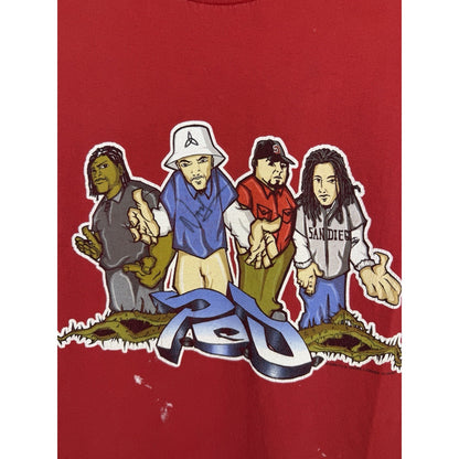 Vintage 2000 P.O.D. Payable on Death cartoon tee, thrashed, L