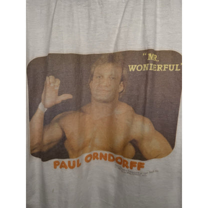 1987 True Vintage WWF Paul Mr Wonderful Orndorff Wrestling Shirt Small 17x22.5