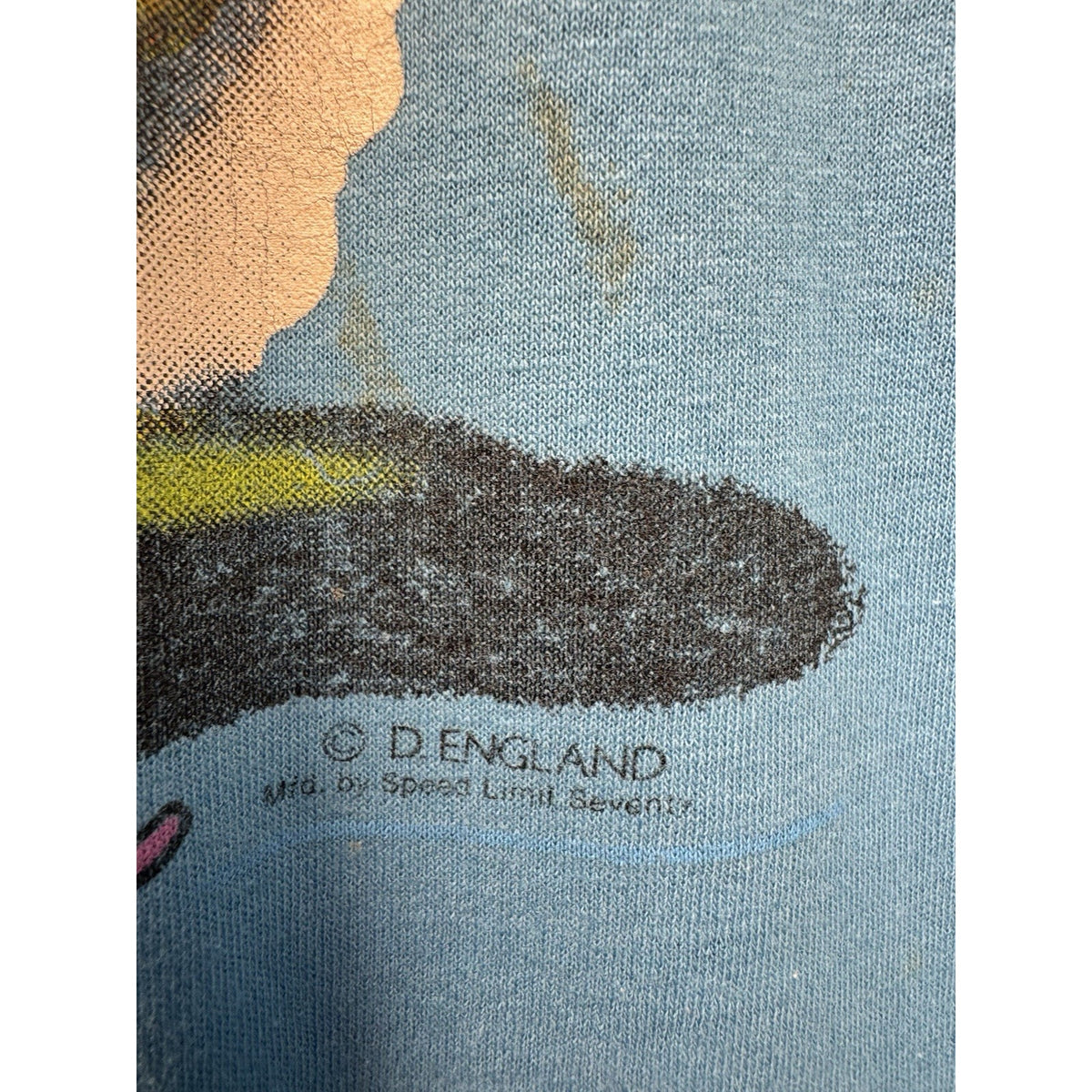Vintage Chevy Camaro Born Bad tee, D. England art, single stitch, L