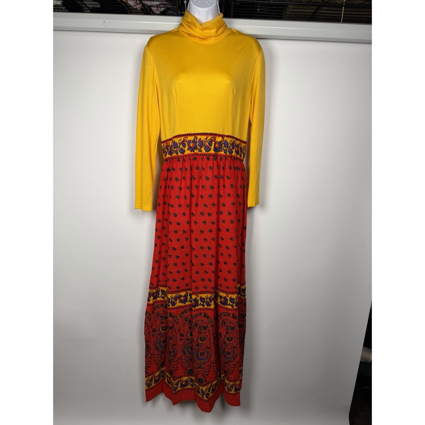 1960s Partridge Family Boho Maxi Dress - Medium