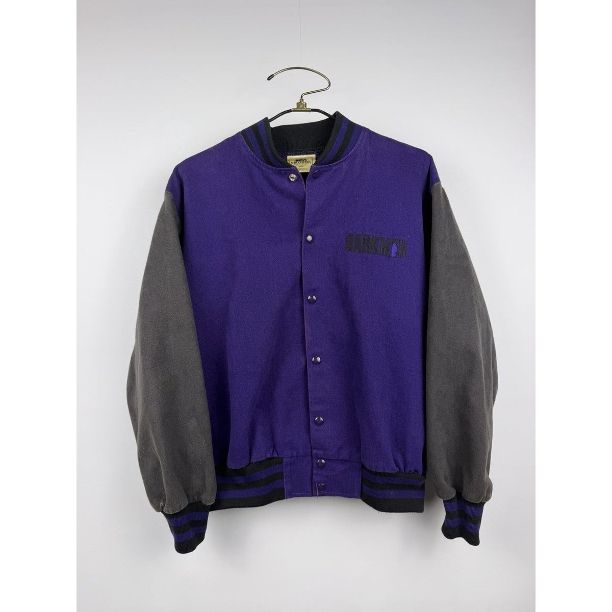 MCA Universal Darkman movie promo purple varsity jacket, 90s, XL