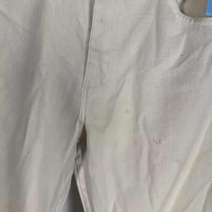 1970s Levi’s Sta-Prest Big E Black Tab Flared White Embellished Pants 28x31