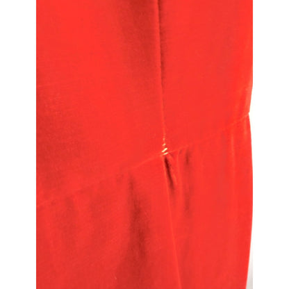 Vintage 1940s Henry Rosenfeld old hollywood orange/red velvet dress - Small