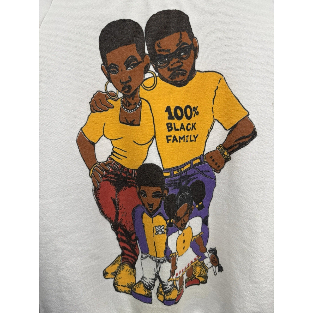 Vintage 90’s Black Culture 100% Black Family Rare Double Sided Crewneck M 19x25