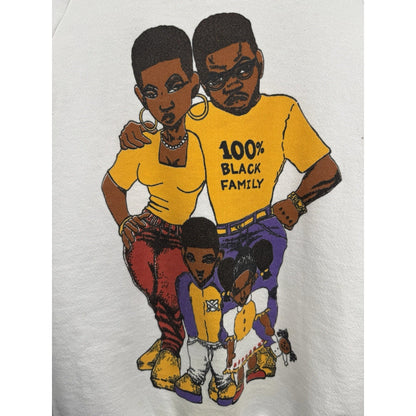 Vintage 90’s Black Culture 100% Black Family Rare Double Sided Crewneck M 19x25