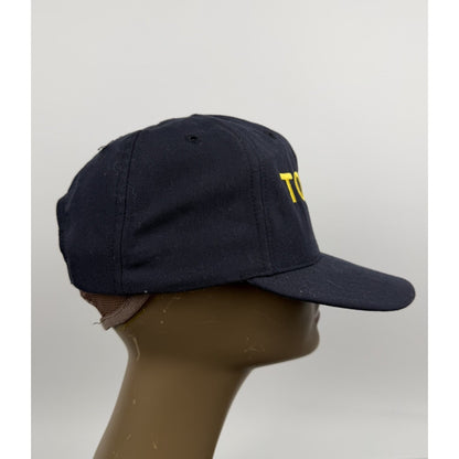 Vintage Top Gun Hat Cap Snap Back Mens One Size Navy Yellow Eagle Crest 80s USA