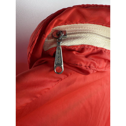 Vintage 1970s Ely & Walker red nylon windbreaker, zip hood, Talon, L