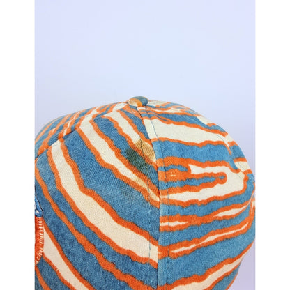Vintage 90s Zubaz Zebra Striped Dolphins Snapback Hat Cap