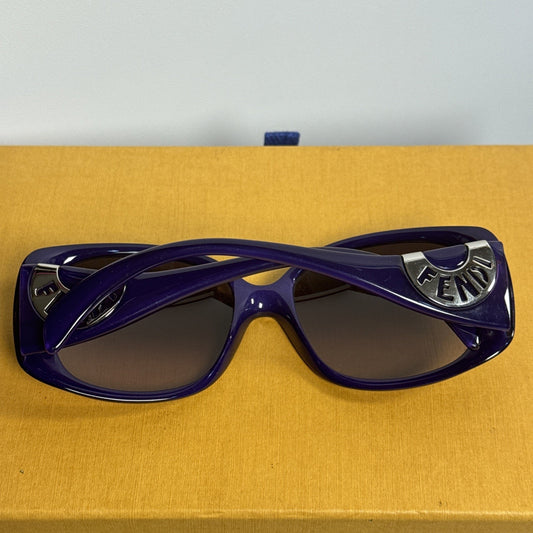 Fendi Sunglasses Y2K Vintage Purple Oversized Cold Insert FS5064 Polarized Rare