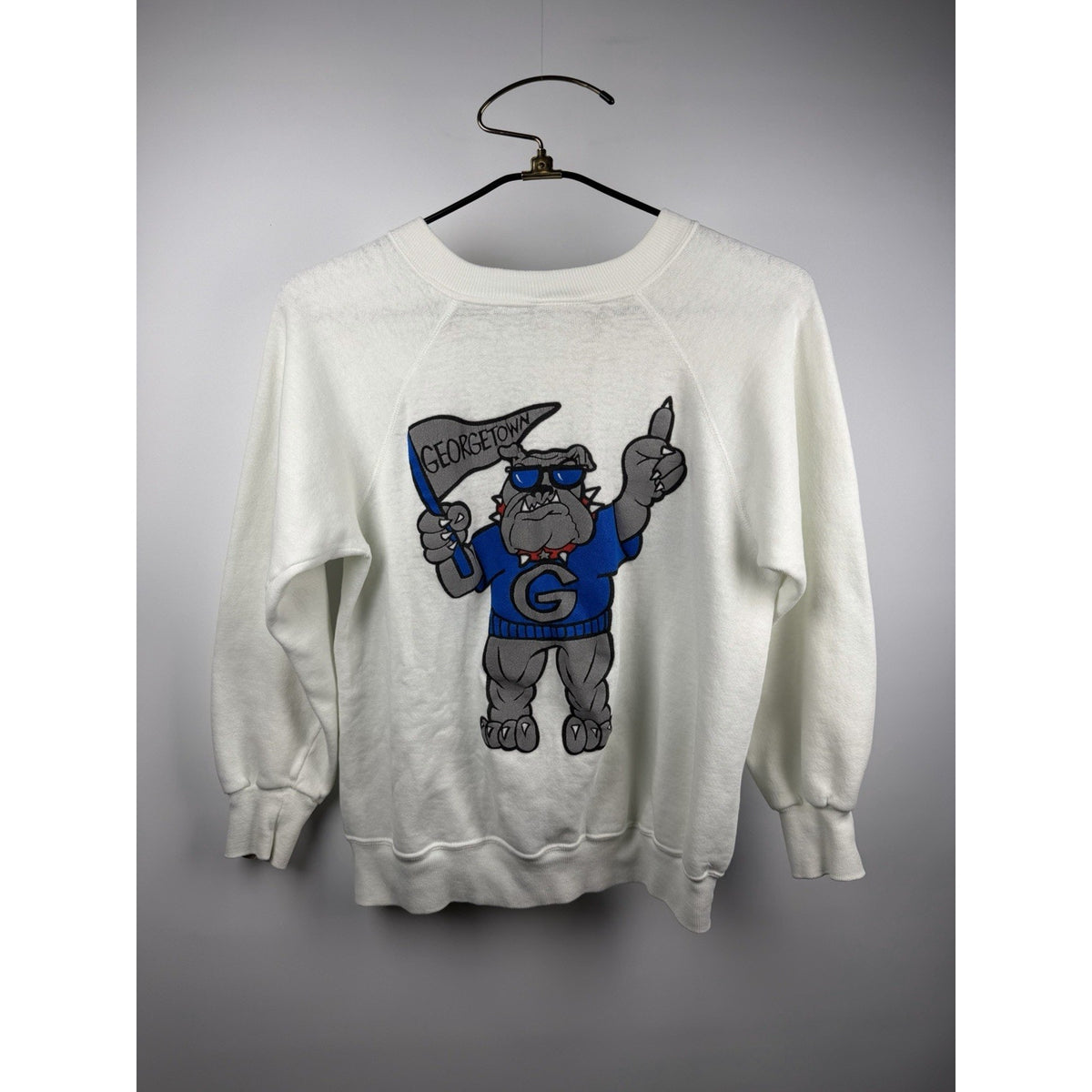 Vintage 80s Georgetown Hoyas double sided puff print crewneck, M
