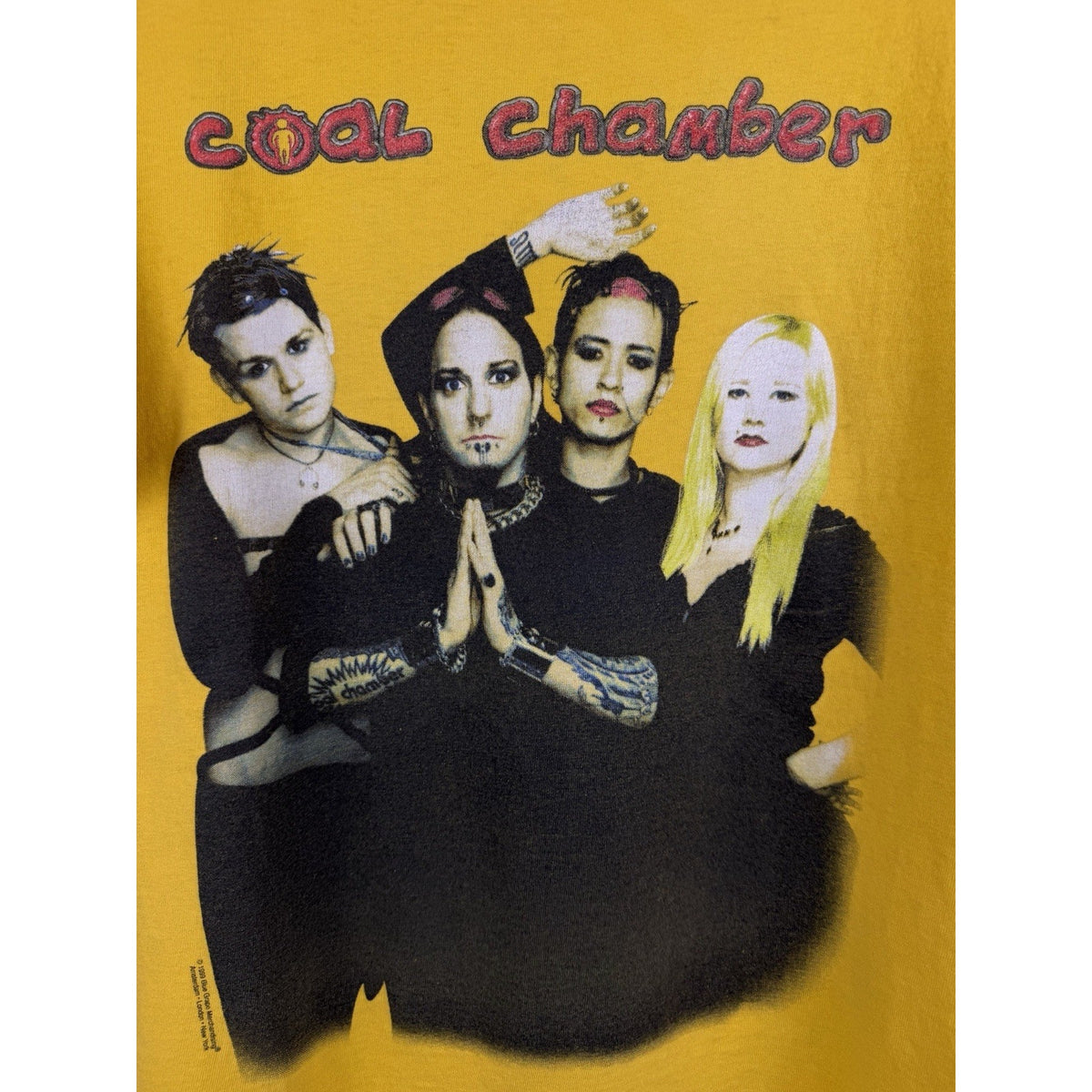 Vintage 1999 Coal Chamber Rare Yellow Chamber Music Nu Metal Blue Grape XL 23x29