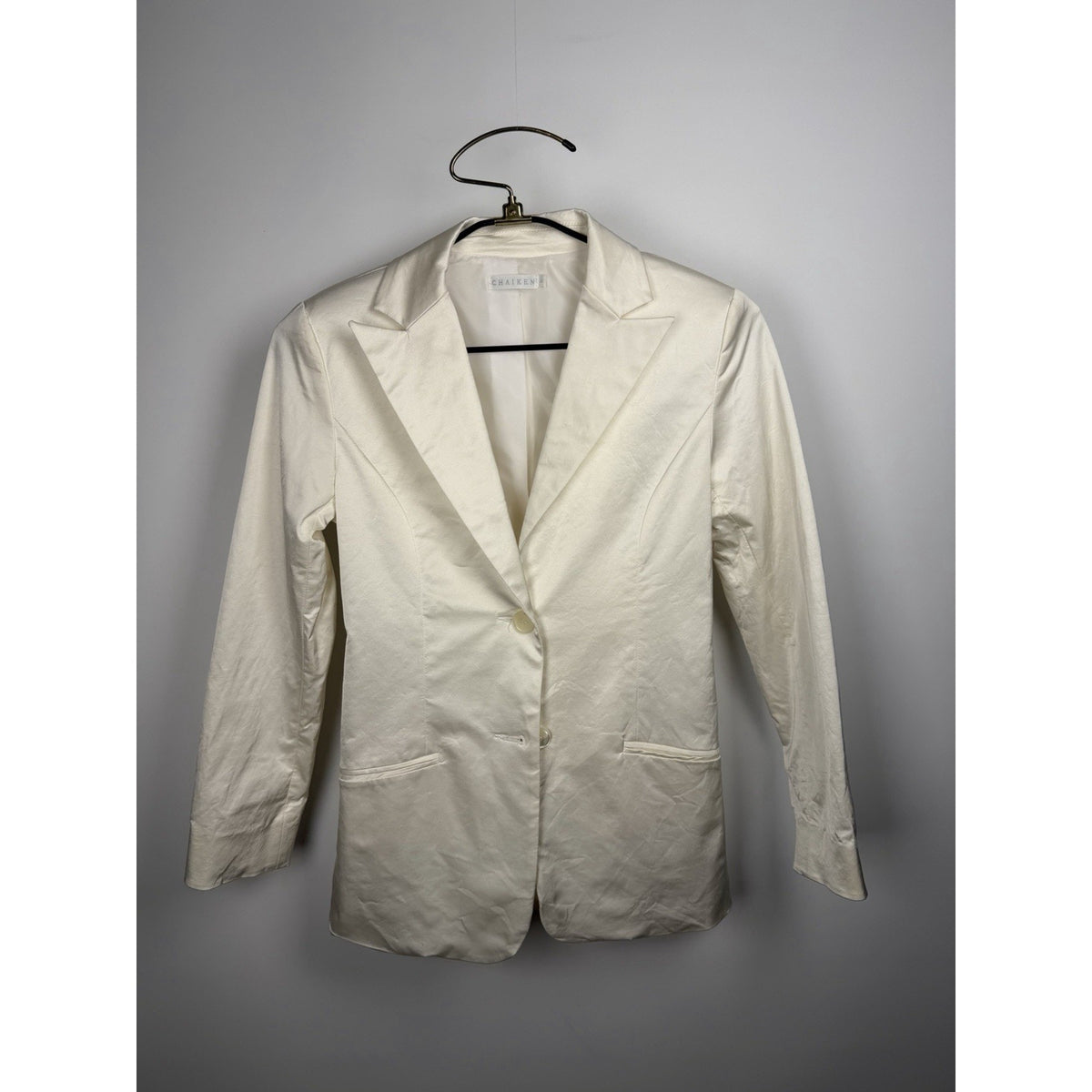 CHAIKEN structured White Blazer Jacket Size 6 Couture Luxury