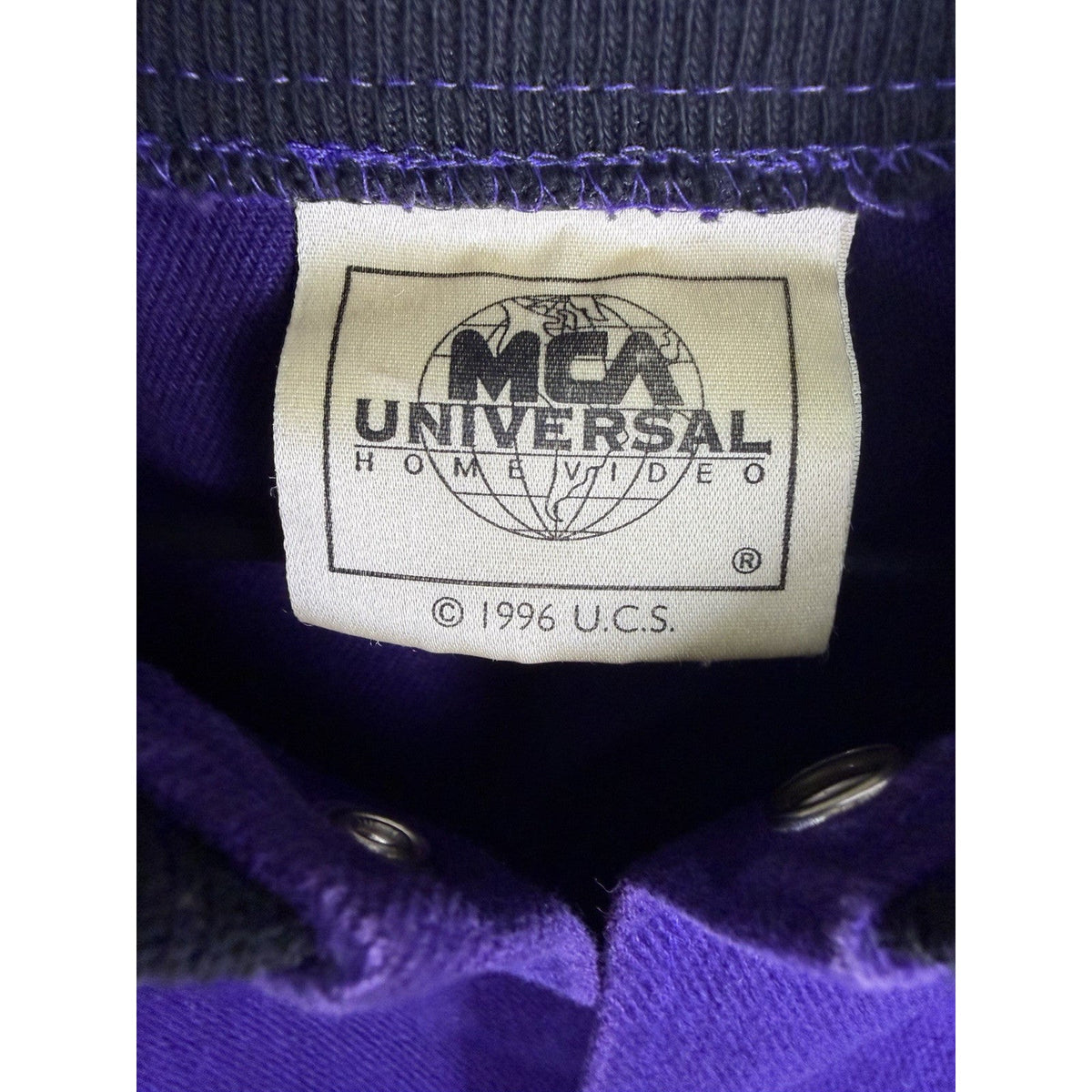 MCA Universal Darkman movie promo purple varsity jacket, 90s, XL