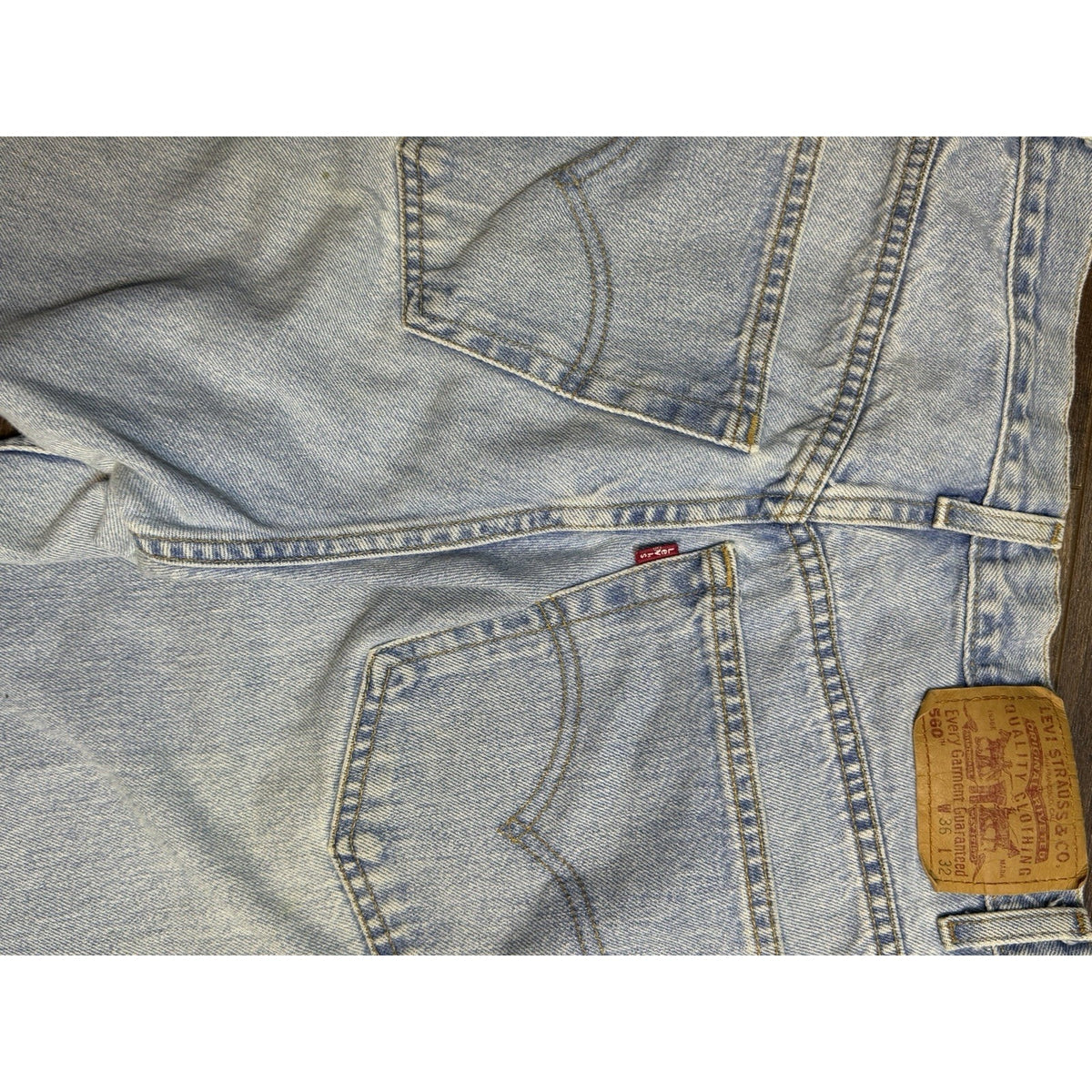 Vintage Levi's 560 comfort fit tapered jeans, cut hems, 36x32