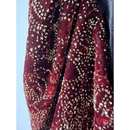 Vintage 80s David Brown Neiman Marcus Velvet Sequin Sleeve Gown