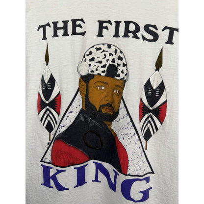 Vintage 80s The First King Black culture tee, single stitch, M