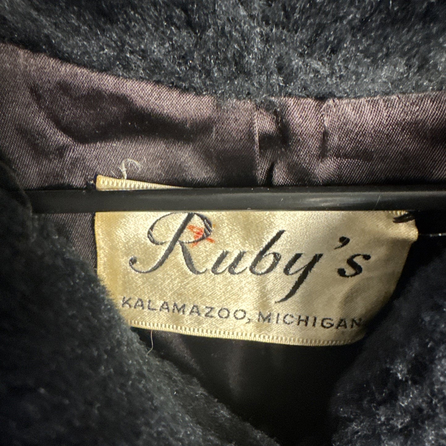 Vintage 1950's Black Faux Fur Coat Short Swing coat Excellent Condition medium