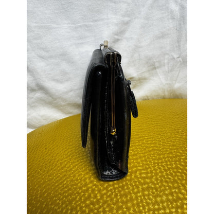 Vintage 1980s Etienne Aigner Black Leather Designer Long Wallet