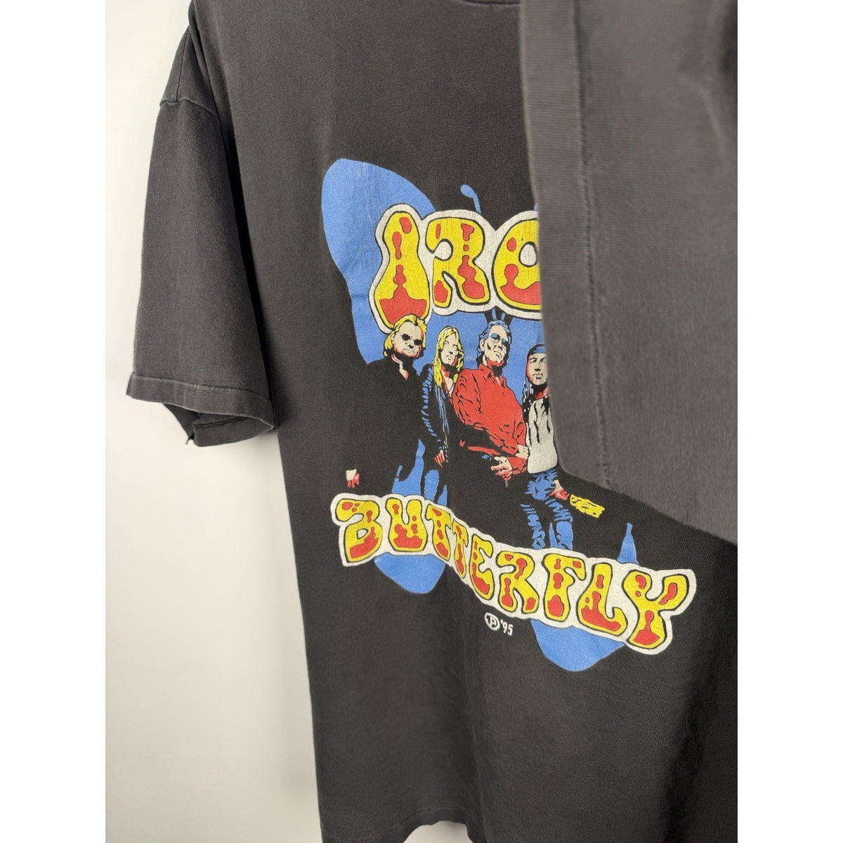 Vintage 1995 Iron Butterfly psychedelic tee, single stitch, Hanes, XL