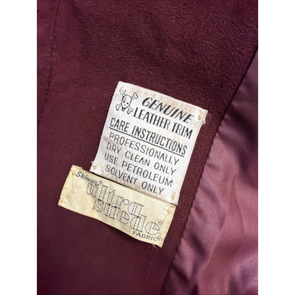 Vintage 1970s Lilli Ann burgundy suede military jacket, M/L