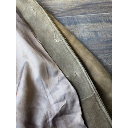 1950s Goatskin Leather Coat Swedish Thrashed Mid Century Western Jacket