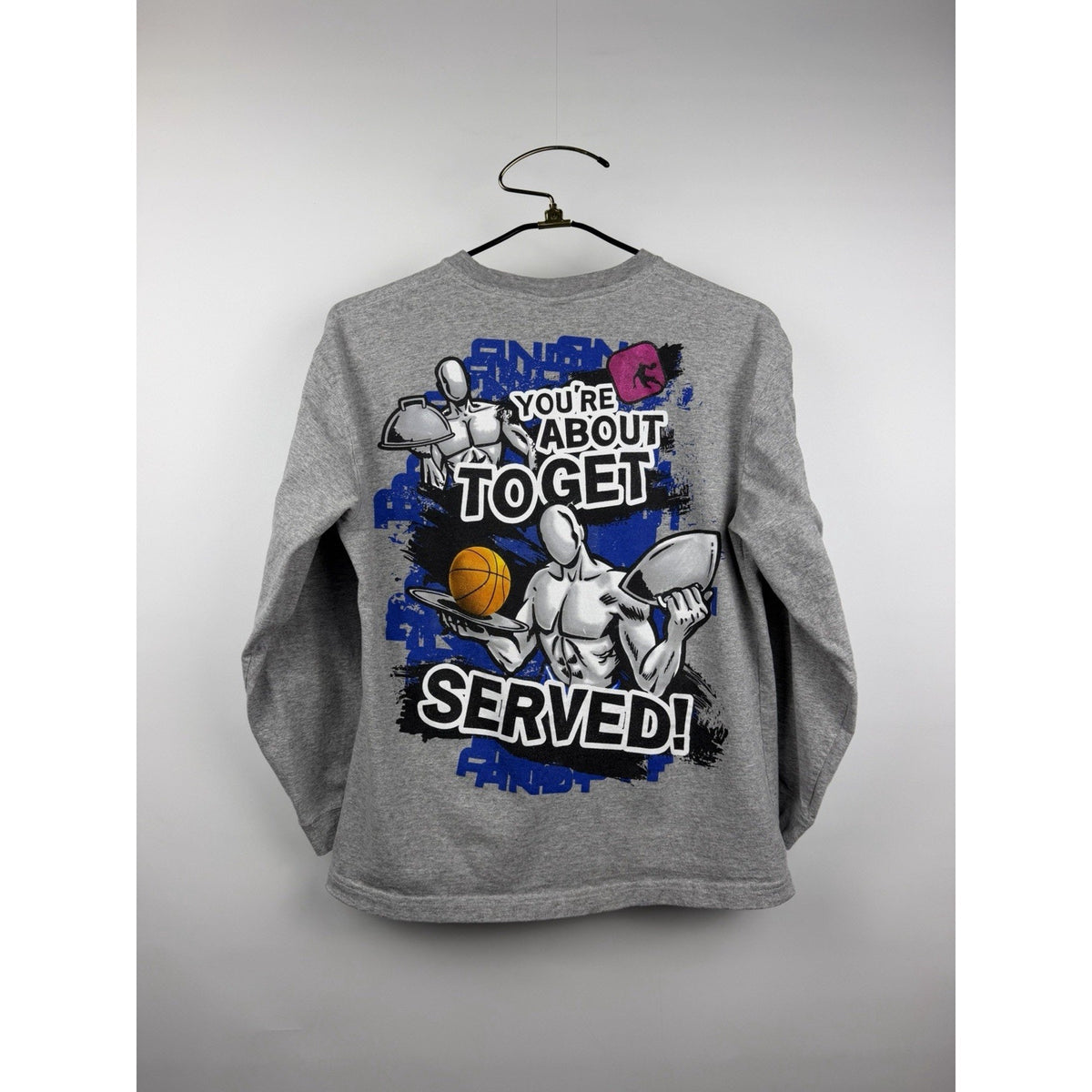 Vintage AND1 Basketball You’re About To Get Served Long Sleeve Youth Large 21x25