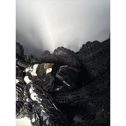 Vintage 1990s Gunne Sax black velvet off the shoulder dress, 9