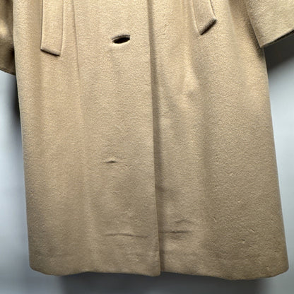 Vintage 1960s cream cashmere coat, silk lined, flawed, M/L