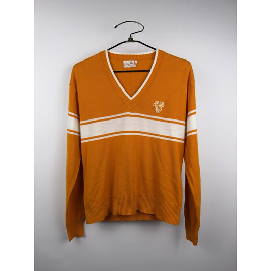 Vintage 1970’s College Wear By Gepner Tennessee Vols V-Neck Sweater Large 22x24