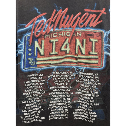Vintage 1999 Ted Nugent Millennium Madman Distressed & Chopped Tee Large 23x26
