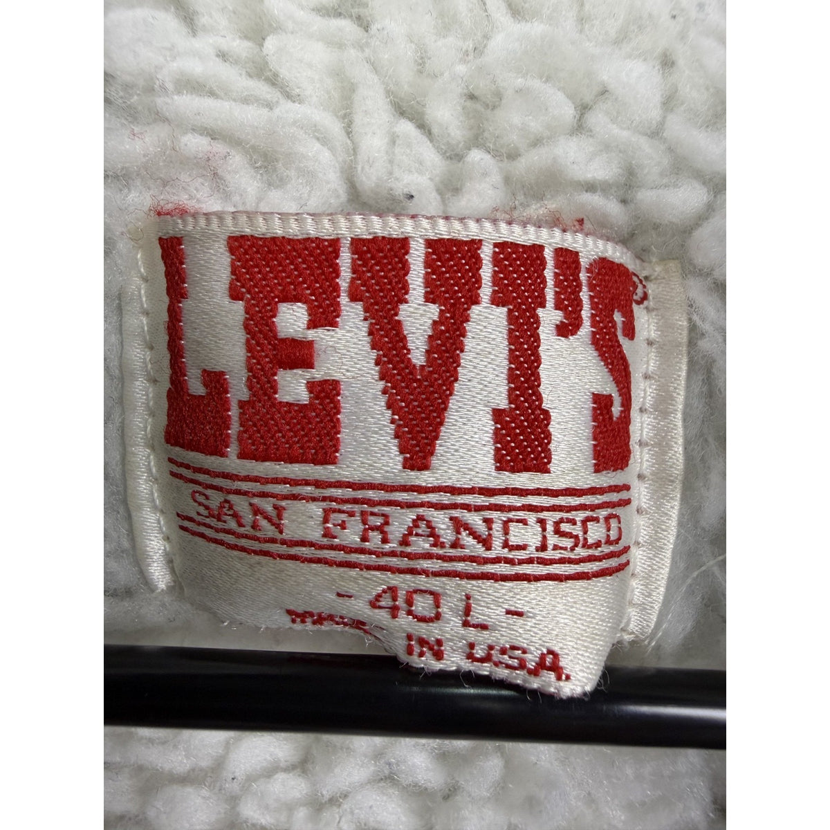 Vintage 1980s Levi's sherpa trucker denim jacket, USA made, L (40)