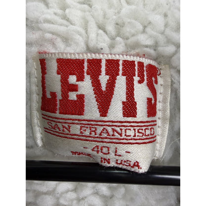 Vintage 1980s Levi's sherpa trucker denim jacket, USA made, L (40)