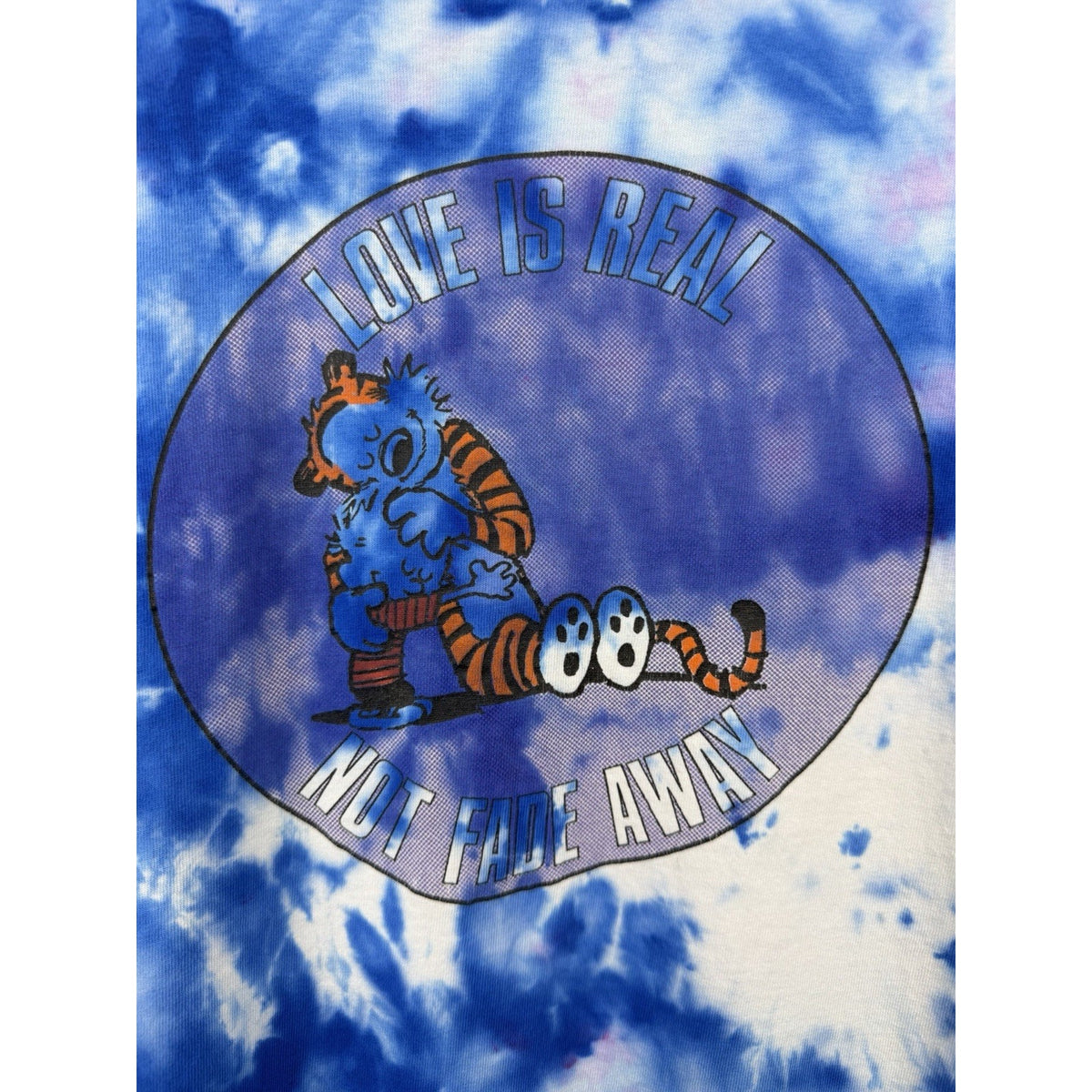 Vintage 90’s Grateful Dead Calvin and Hobbes Not Fade Away Tie Dye Tee XL 24x29