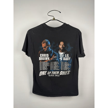 Chris Brown Lil Baby One Of Them Ones Tour Rap Tee Double Sided Black Hip Hop Concert T-Shirt Mens Medium